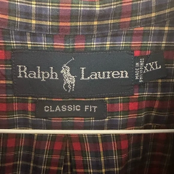 Ralph Lauren Red, Blue & Green Plaid Button-Down Shirt - Picture 2 of 6